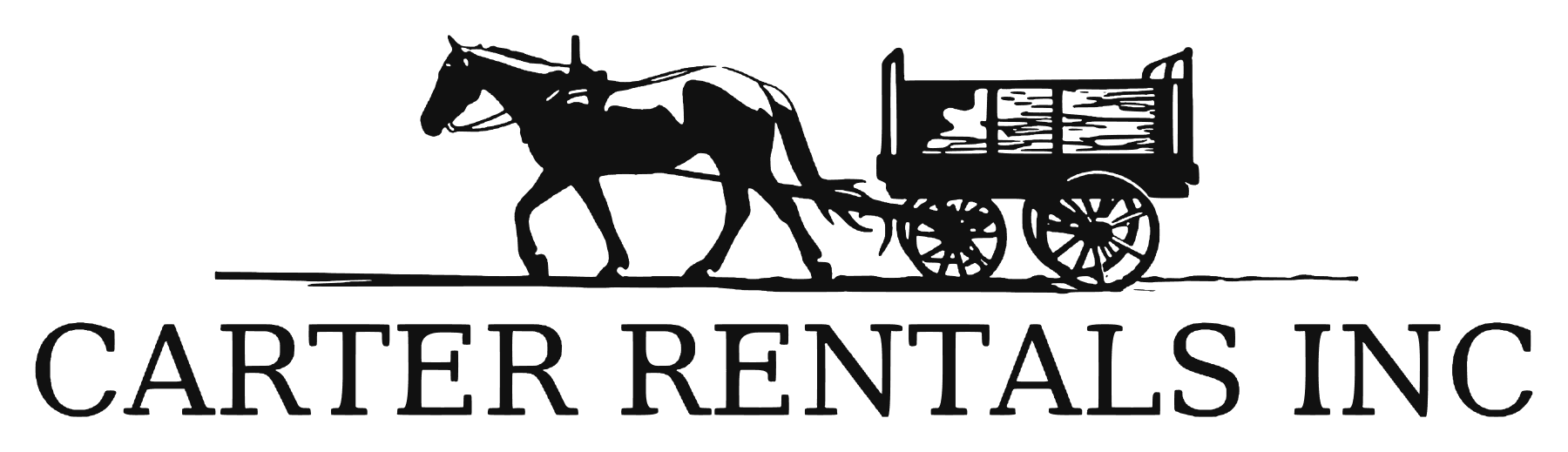 Carter Rentals Inc. horse and wagon logo